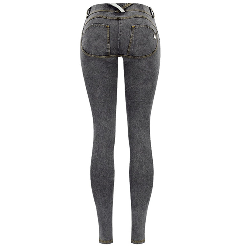Low Waist Jeans Woman Peach Push Up Hip Skinny Denim Pant For Women Boyfriend Jean For Women Elastic grey Jeans Plus Size - Plushlegacy