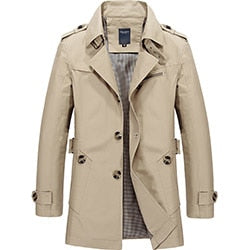 Men Jacket Coat Long Section Fashion Trench Coat Jaqueta Masculina Veste Homme Brand Casual Fit Overcoat Jacket Outerwear - Plushlegacy