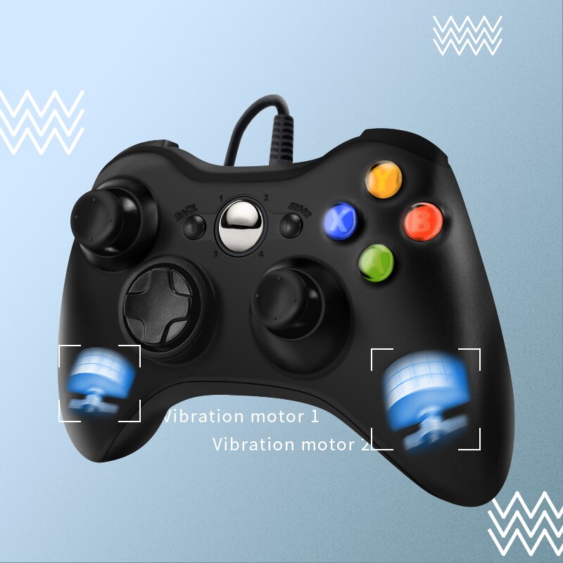 DATA FROG USB Wired Gamepad for Xbox 360 /Slim Controller for Windows 7/8/10 Microsoft PC Controller Support for Steam Game - Plushlegacy