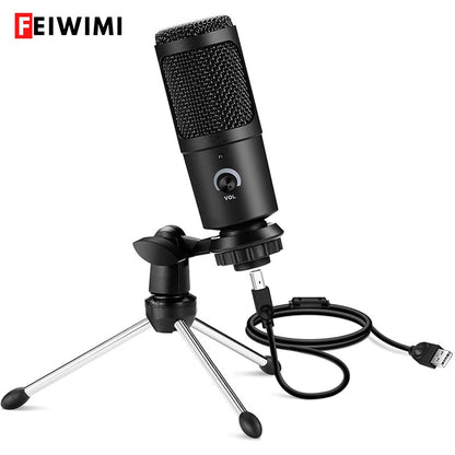 Professional USB Condenser Microphones For PC Computer Laptop Singing Gaming Streaming Recording Studio YouTube Video Microfon - Plushlegacy