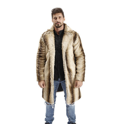 Hot Men Suit Collar Faux High Quality Rabbit Fur Leather Jacket Winter Warm Turn-down Collar Luxury Mink Fur Mens Fur Coat - Plushlegacy