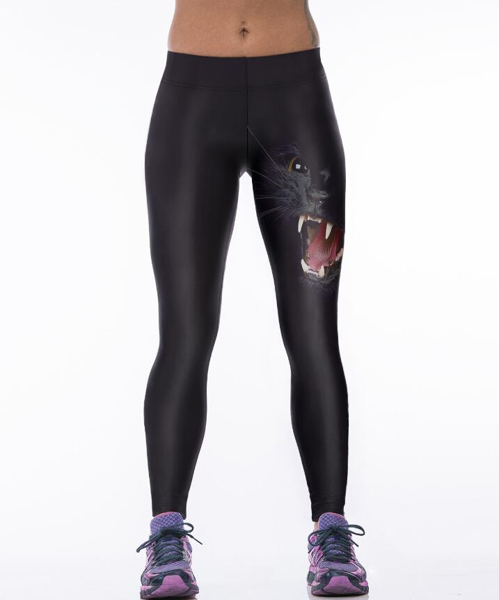 Black Cat Women Leggings Animal Printed High Elastic Leggings Women Trouser Compression Fitness Mujer Pants - Plushlegacy