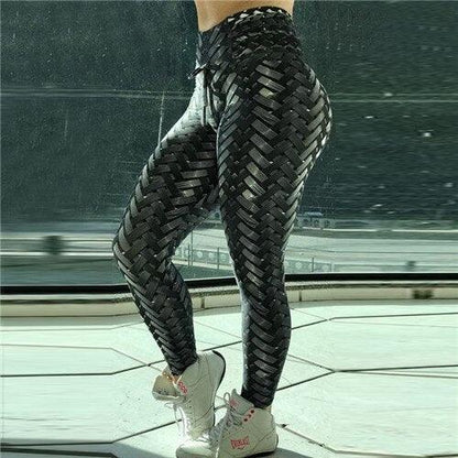 Armor Weave Printed Leggings Women High Waist Plus Size Leggins Push Up 3D Workout Elastic Bowknot Fitness Pants - Plushlegacy