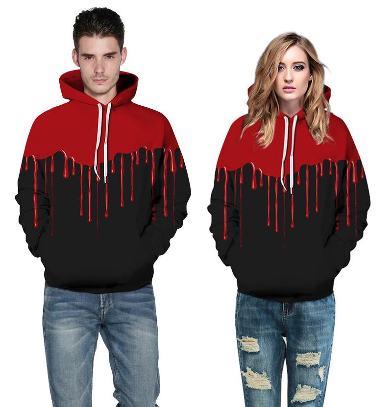 Blood Drip Printing Hooded Hoodies 3D Sweatshirt for Men Women - Plushlegacy