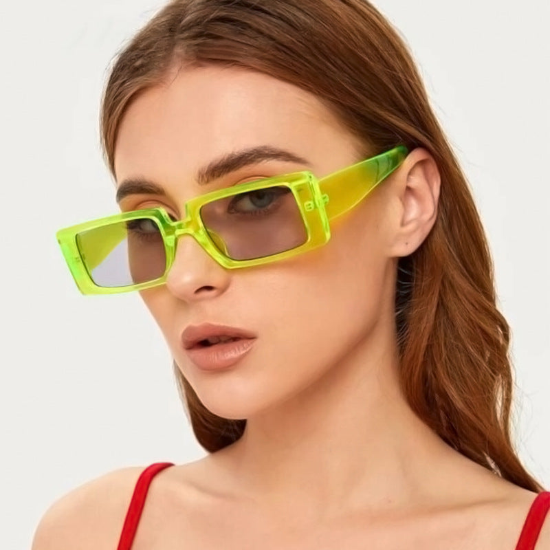 Retro Square Sunglasses Men And Women Europe And The United States Trend Transparent Color Street Shooting Sunglasses Cross-Border Sunglasses - Plushlegacy