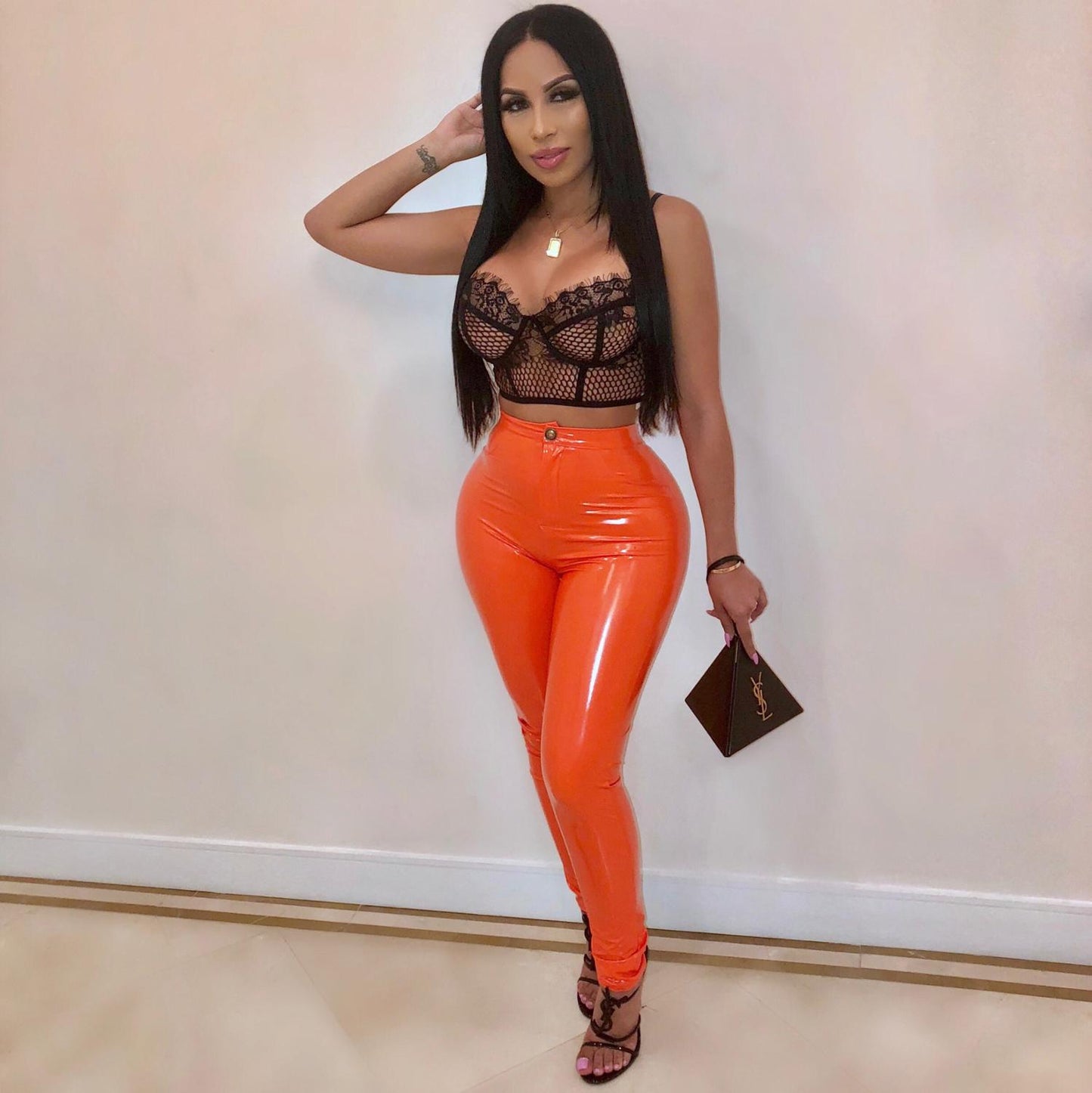 Women Latex Faux Pu Leather Pants Trousers Push Up High Waist Skinny Pants Pencil Fall Winter Solid Color Pants Female - Plushlegacy