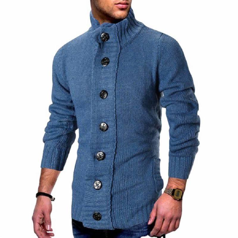 brand autumn and winter new European and American fashion men's single breasted knitted sweater cardigan - Plushlegacy