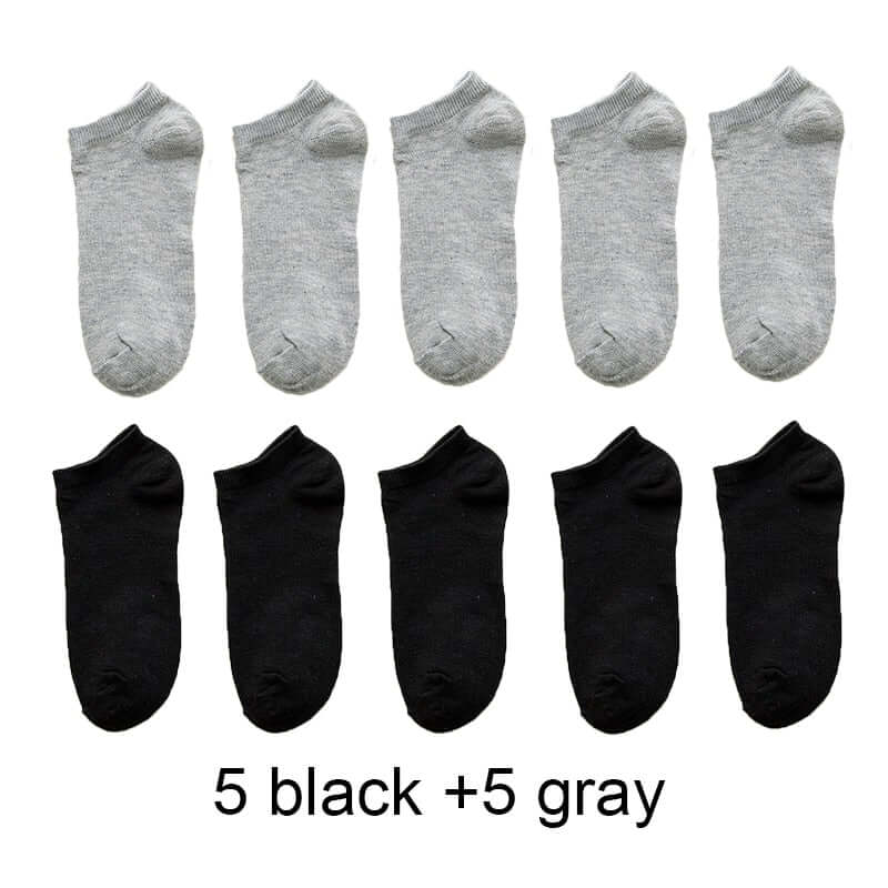 10 Pairs Women  Breathable Sports socks Solid Color Boat Comfortable Cotton Ankle Socks  Wholesale - Plushlegacy