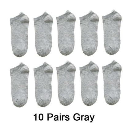 10 Pairs Women  Breathable Sports socks Solid Color Boat Comfortable Cotton Ankle Socks  Wholesale - Plushlegacy