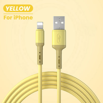 USB Cable For iPhone 12 11 Pro Max X XR XS 8 7 6 6s 5 5s Fast Data Charging Charger USB Wire Cord Liquid Silicone Cable 1/1.5/2M - Plushlegacy