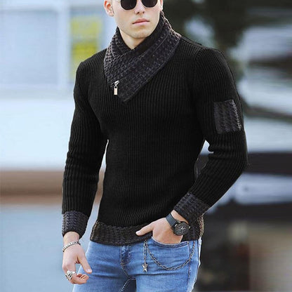 High-quality Knitted Sweater Your Male God New Warm Pullover Winter Color-blocking Trendy Sweater - Plushlegacy