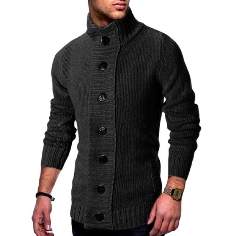 brand autumn and winter new European and American fashion men's single breasted knitted sweater cardigan - Plushlegacy