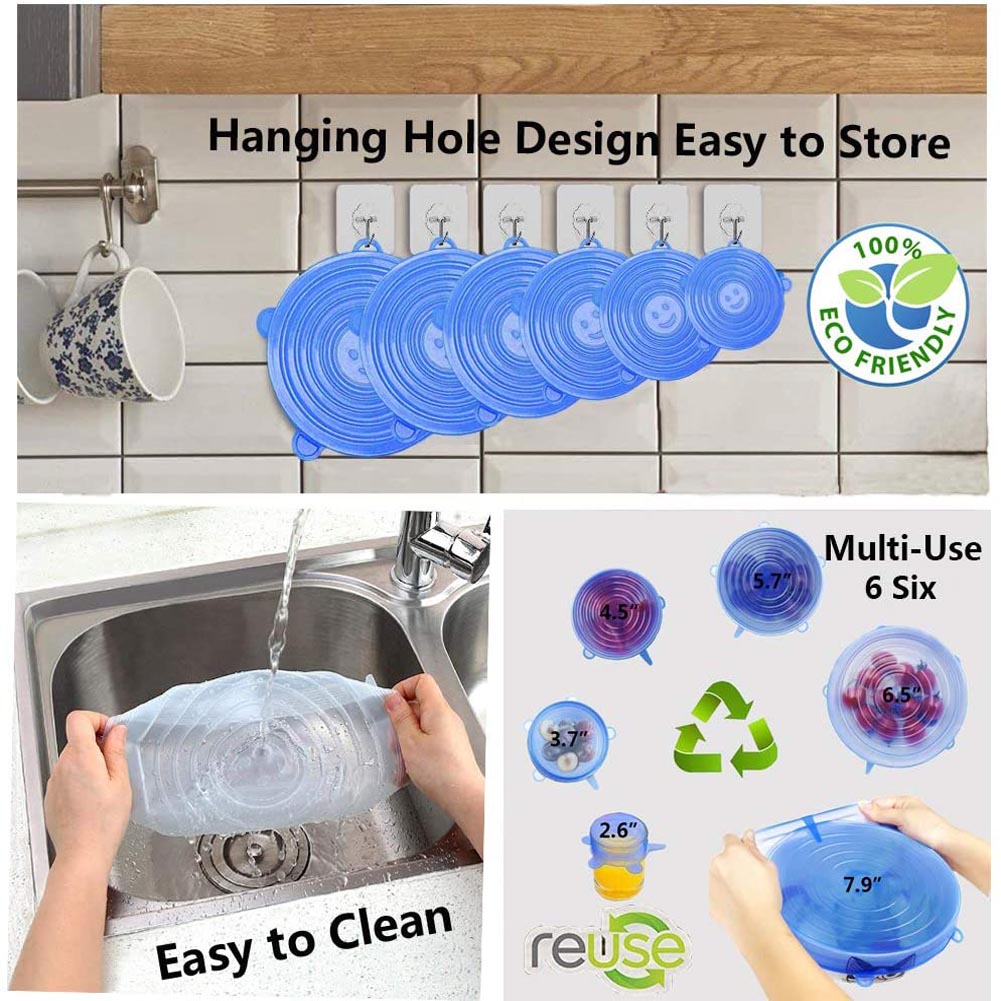 Silicone Cover Stretch Lids Reusable Airtight Food Wrap Covers Keeping Fresh Seal Bowl Stretchy Wrap Cover Kitchen Cookware - Plushlegacy