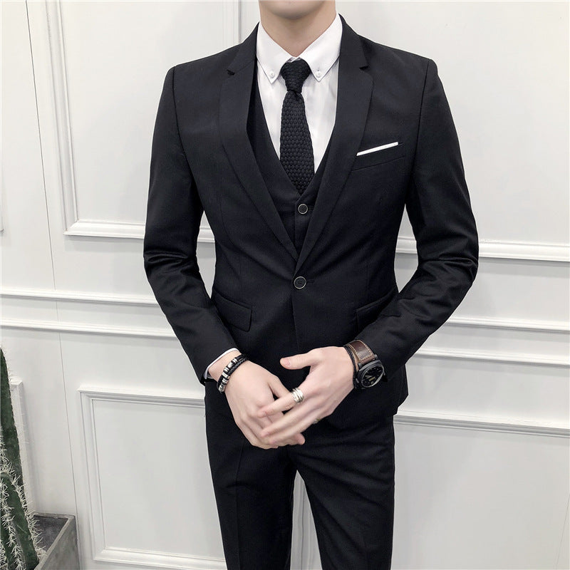 new business suit men's three-piece set of men's clothing - Plushlegacy