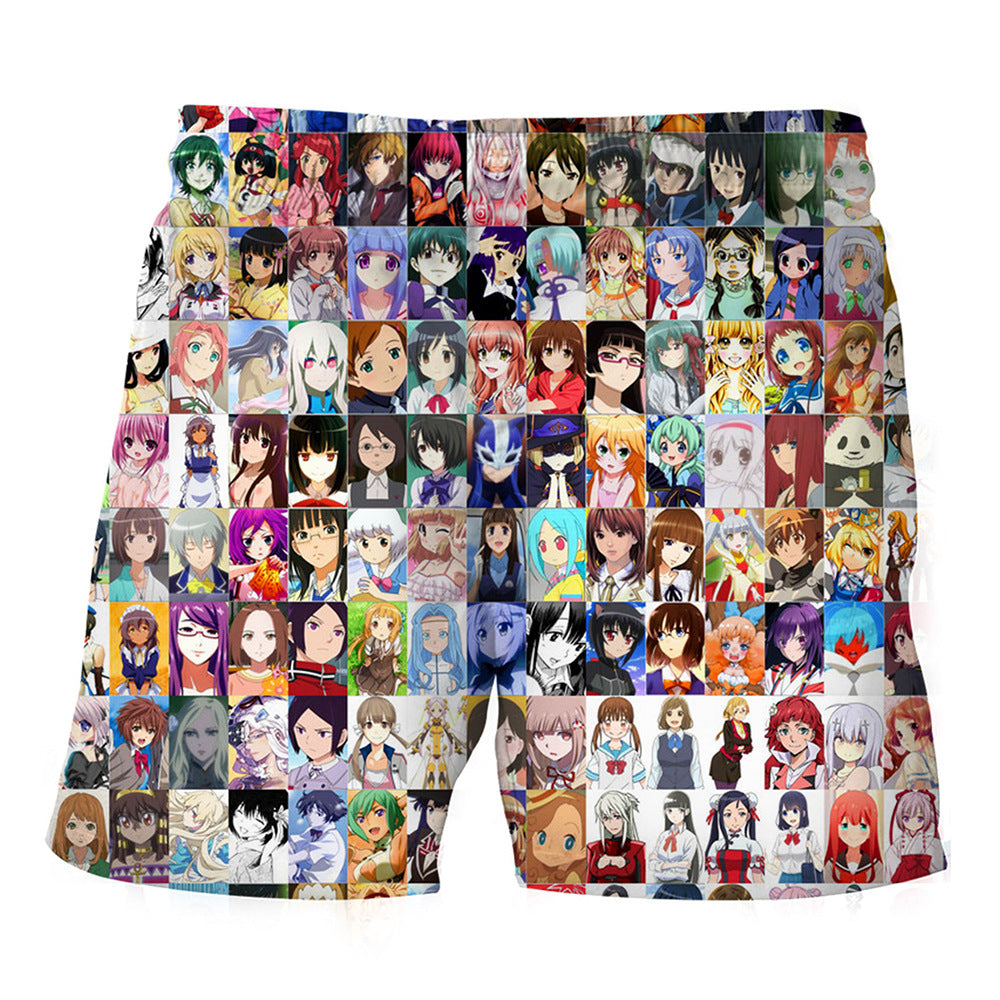 The new anime surrounding my hero college pants Ahegao men's sports short pants side insert pocket five pants - Plushlegacy
