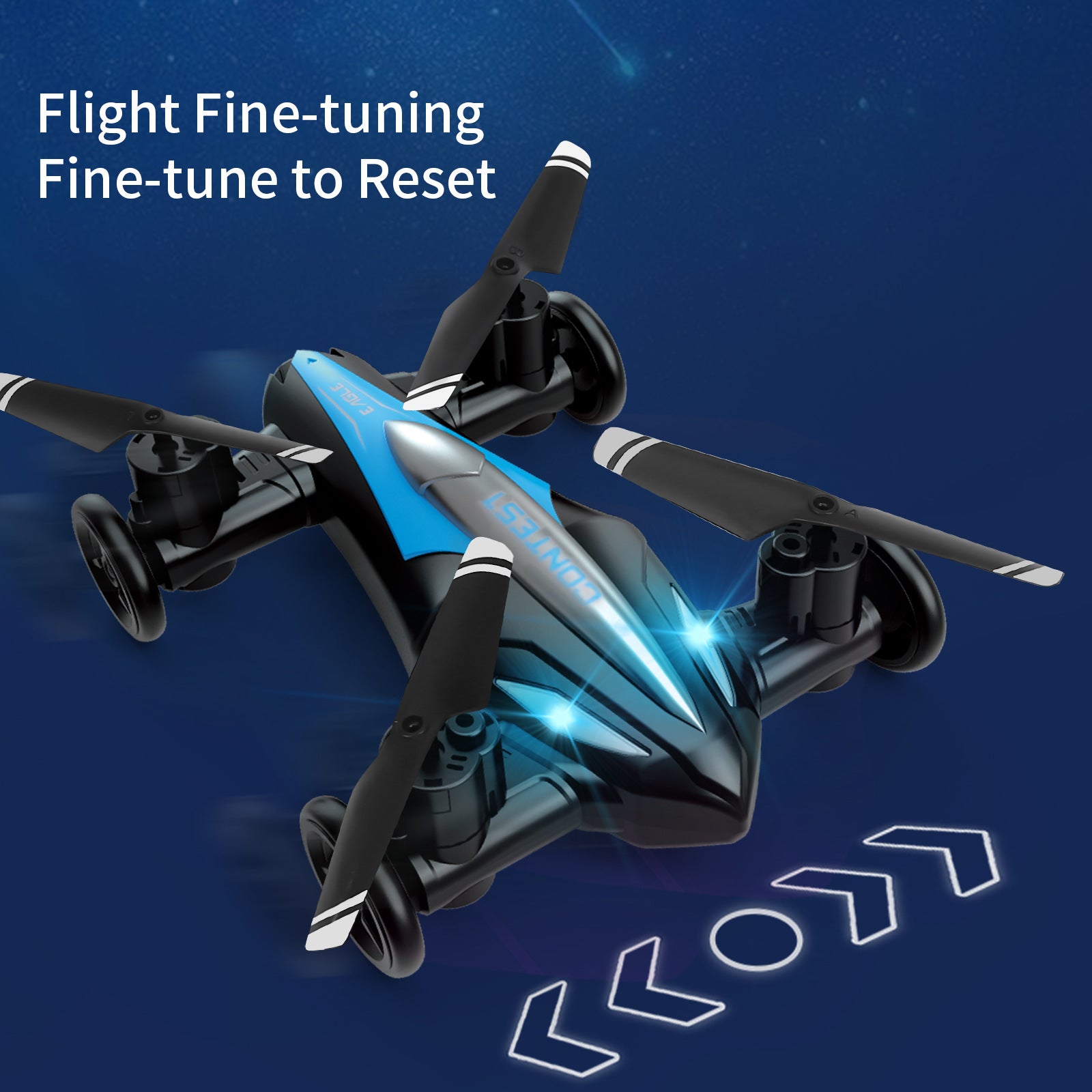 Cross-border Amazon remote control drone toy stunt landing air dual-use four-axis aircraft can be set to take off - Plushlegacy