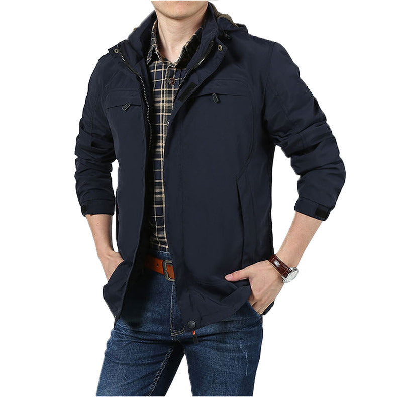 Jacket male  autumn and winter new men's casual jacket youth fashion outdoor mountaineering shirt tide men's clothing - Plushlegacy