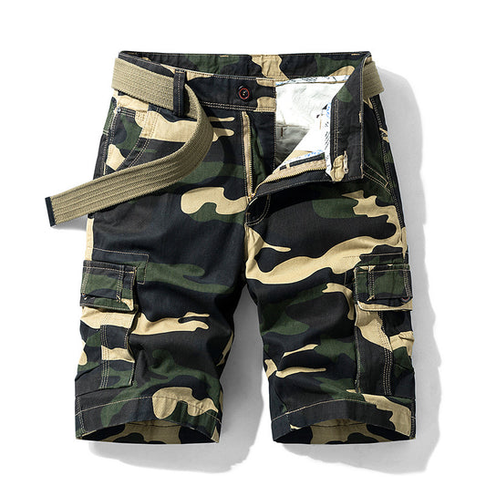 Camouflage Overalls Five-Point Pants Loose Breathable Casual Shorts Men