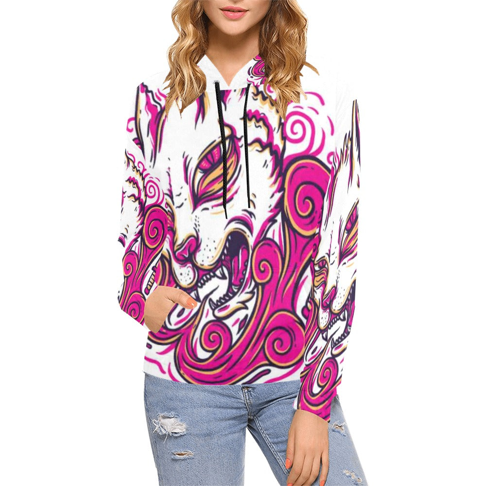 Women's All Over Print Hoodie (Model H13) - Plushlegacy