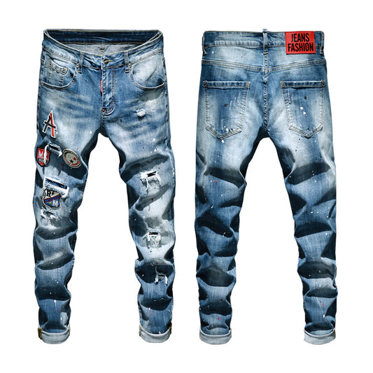 Cross-border New Men's Jeans Quality Trendy Brand Stretch Pants Jeans Men - Plushlegacy