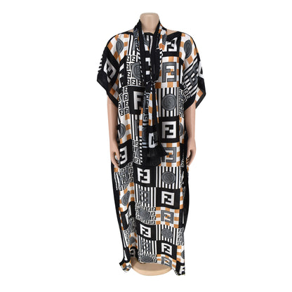 Women's Plus Size Silk Summer Print Dress