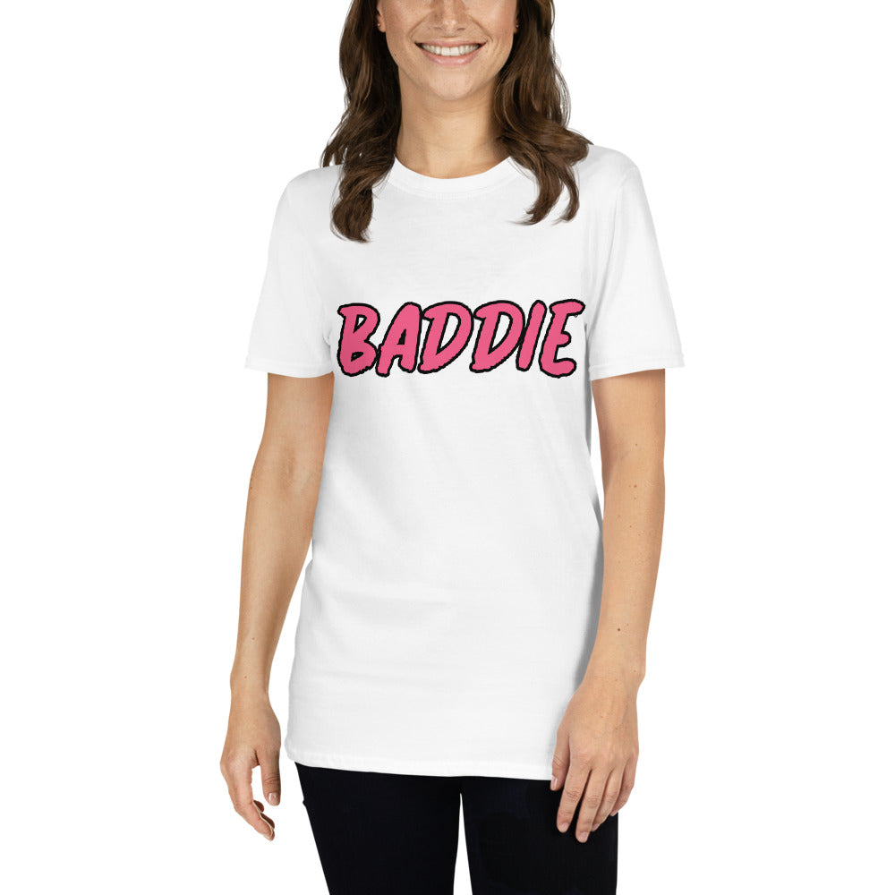 baddie pink x plush legacy Short-Sleeve womans T-Shirt - Plushlegacy