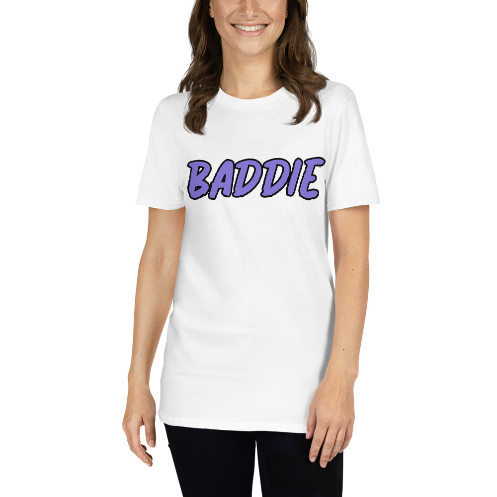 purple and white baddie x plush legacy Short-Sleeve womans T-Shirt - Plushlegacy
