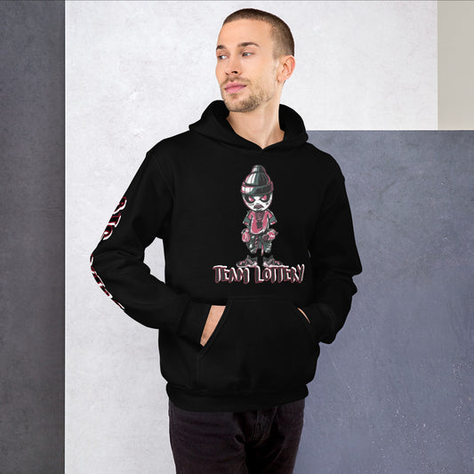 black and red team lottery x legendary Unisex Hoodie - Plushlegacy